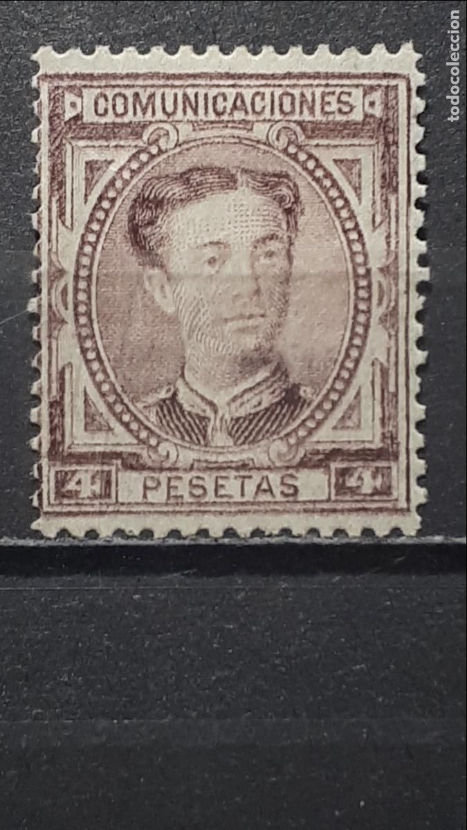 Sellos: ESPA&Ntilde;A. A&Ntilde;O 1876.*. EDIFIL 181 - Foto 1