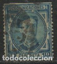 Sellos: Edifil 175, Alfonso XII, usado - Foto 1