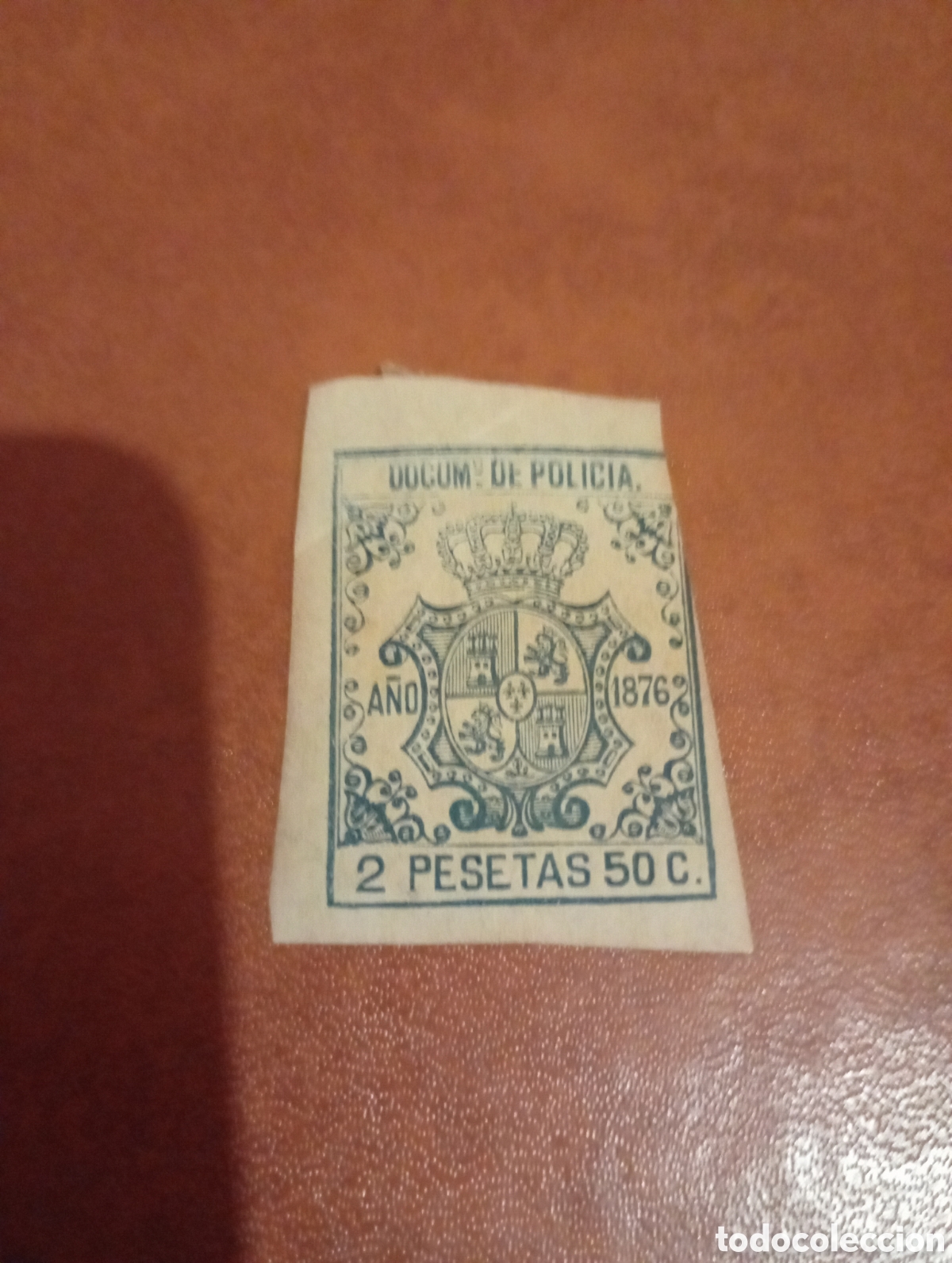 Sellos: Documento de polic&iacute;a Fiscales 1876 - Foto 1