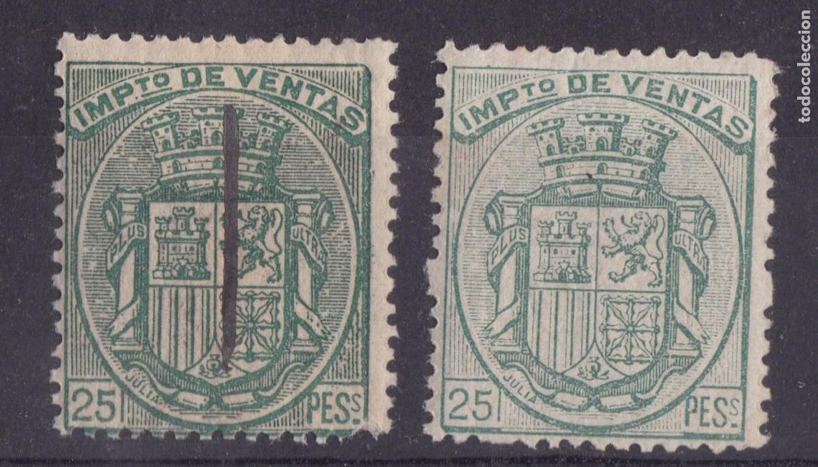 Sellos: SS5-FISCALES Impuesto VENTAS 25 Ptas x 2 VARIEDAD**