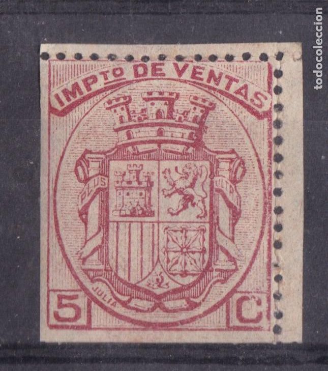 Sellos: SS6-FISCALES Impuesto VENTAS 5 Cts ROJO *