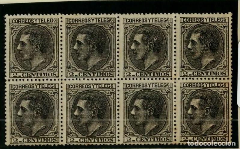 Sellos: FA3415. Emision 1-5-1879. Bloque de 8 valores 2 c. NUEVO
