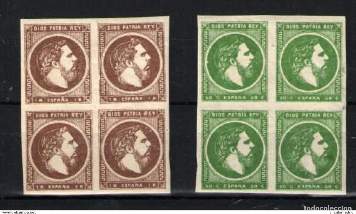 Sellos: Espa&ntilde;a n&ordm; 160/61 y 160rb y 161rb. A&ntilde;os 1875