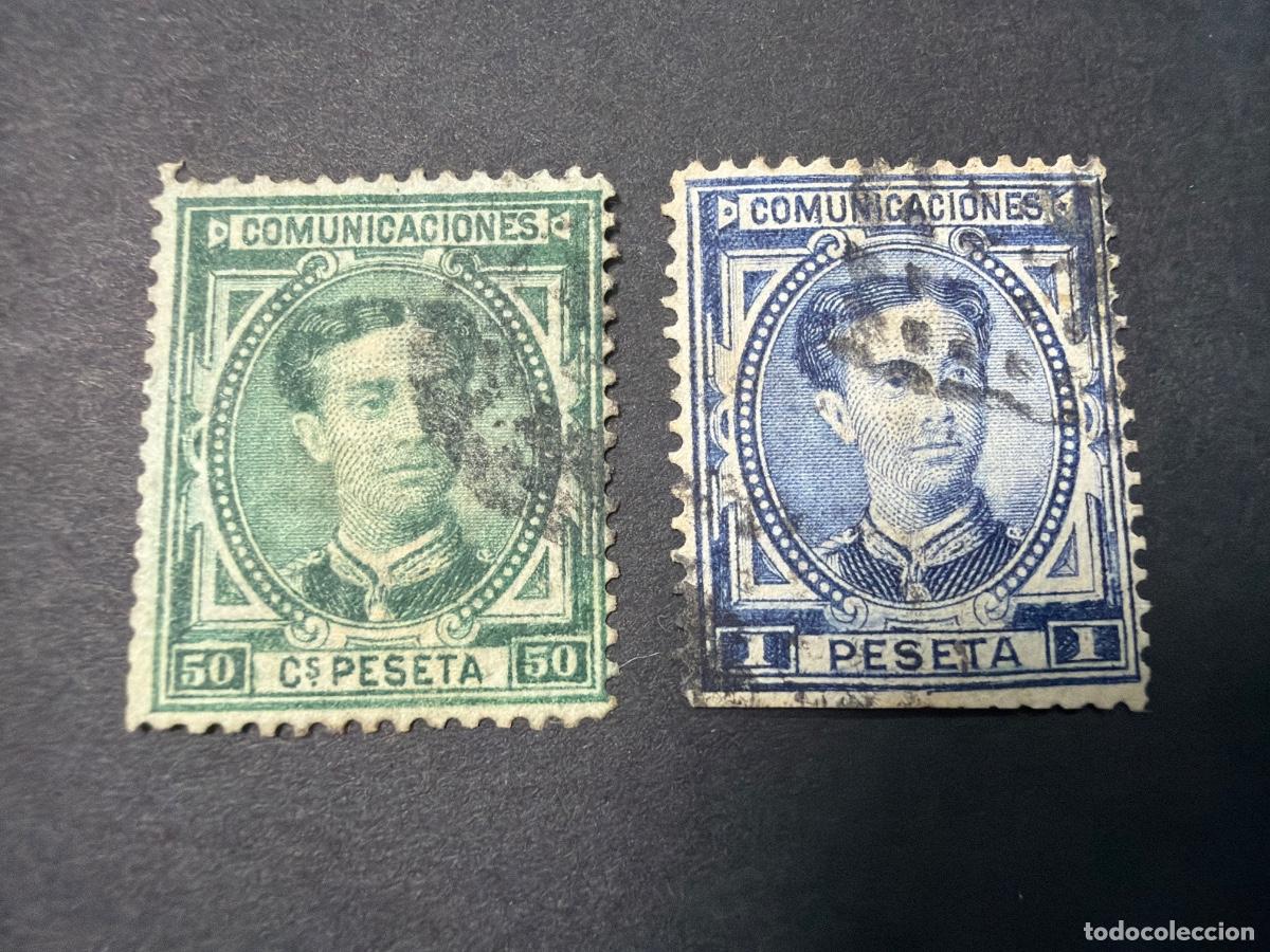 Sellos: ESPA&Ntilde;A, 1876. EDIFIL 179/80. ALFONSO XII. USADOS