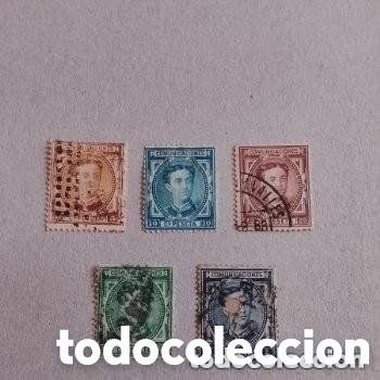 Sellos: ESPA&Ntilde;A 1876 ...EDIFIL 174, 175, 177, 179 Y 180 . El. 175 nuevo..Los dem&aacute;s usados