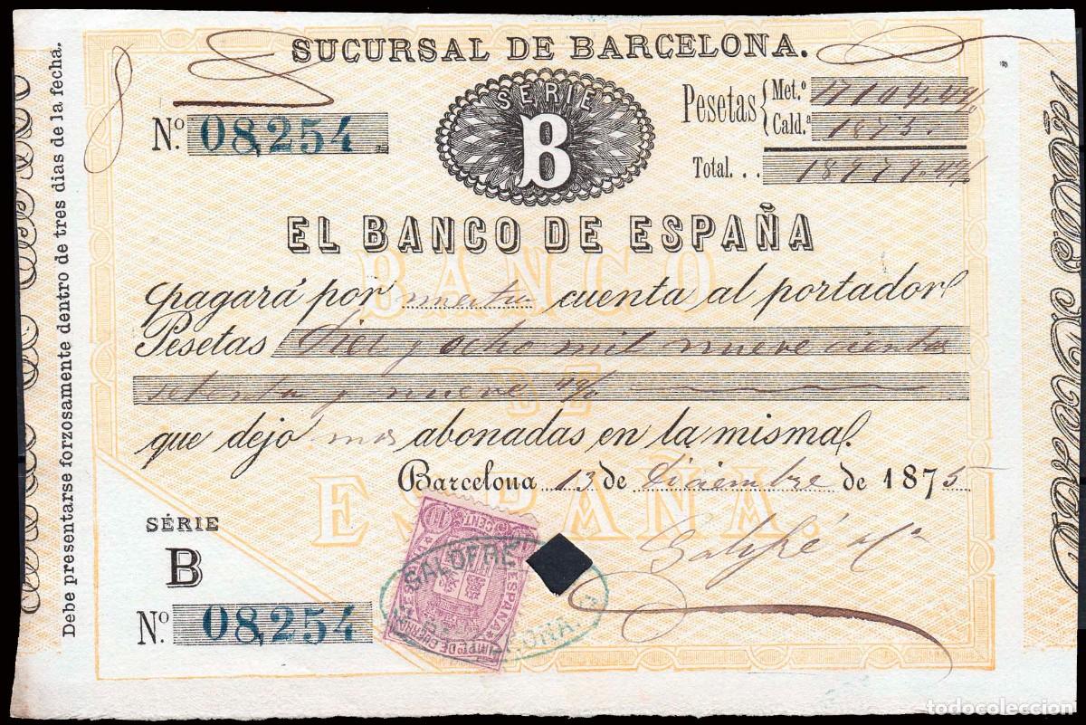 Sellos: Espa&ntilde;a - Fiscales - Impuesto de Guerra - Alemany o 6 - 1875/76 - Sobre pagar&eacute;