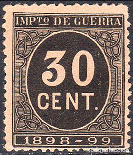 Sellos: Espa&ntilde;a - Fiscales - Impuesto de Guerra - Alemany (*) 25 - 1898/99 - 30 cts.
