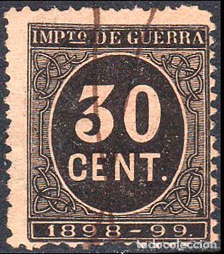 Sellos: Espa&ntilde;a - Fiscales - Impuesto de Guerra - Alemany o 25 - 1898/99 - 30 cts.