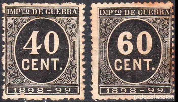 Sellos: Espa&ntilde;a - Fiscales - Impuesto de Guerra - Alemany (*) 26+28 - 1898/99
