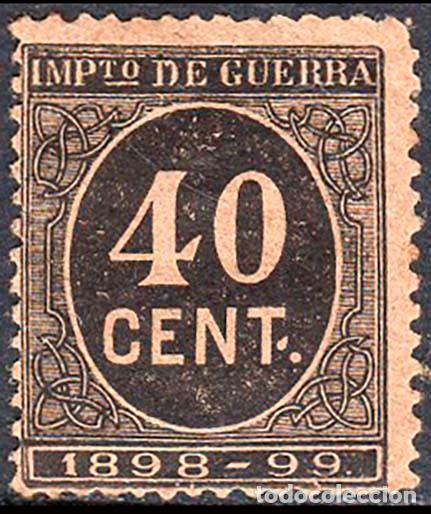 Sellos: Espa&ntilde;a - Fiscales - Impuesto de Guerra - Alemany * 26 - 1898/99 - 40 cts.