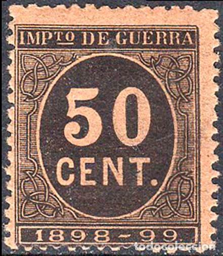 Sellos: Espa&ntilde;a - Fiscales - Impuesto de Guerra - Alemany * 26 - 1898/99 - 50 cts.