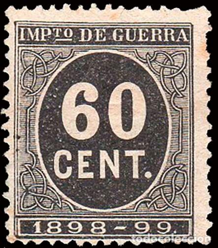 Sellos: Espa&ntilde;a - Fiscales - Impuesto de Guerra - Alemany (*) 28 - 1898/99 - 60 cts.