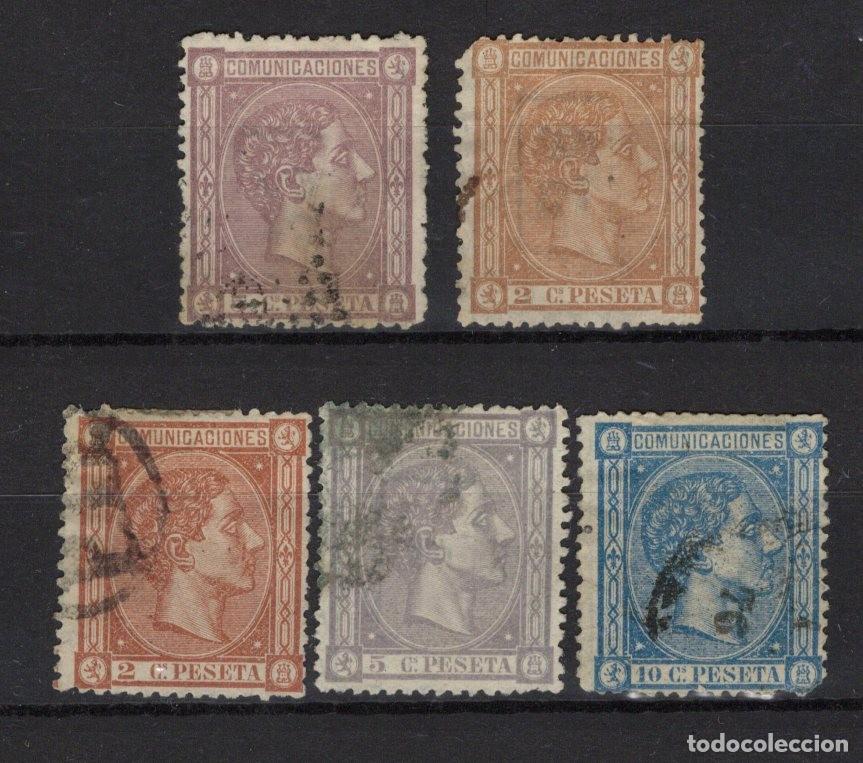Stamps: PC510 Sellos Espa&ntilde;a a&ntilde;o 1875 EDIFIL 162/164&ordm; sello original en usado v.c. 32 &euro;