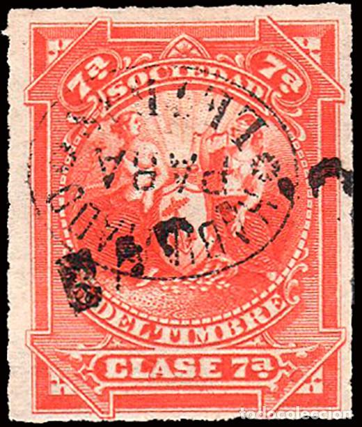 Sellos: Espa&ntilde;a - Fiscales - Sociedad Timbre - Alemany o 125 - 1879 - Habilitado - Sobrecarga &rdquo;Barcelona&rdquo;