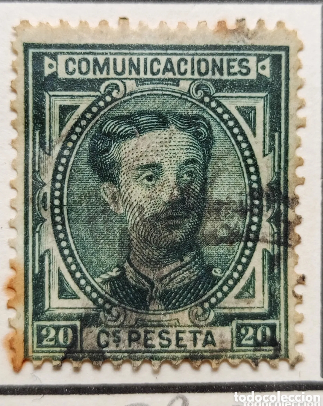 Stamps: Sello de Espa&ntilde;a Reinado de Alfonso XII a&ntilde;o 1876 verde 20 c pesetas