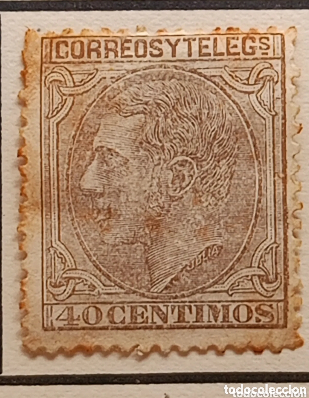 Stamps: Sello Espa&ntilde;a 1879, Alfonso XII, 40c. Pardo