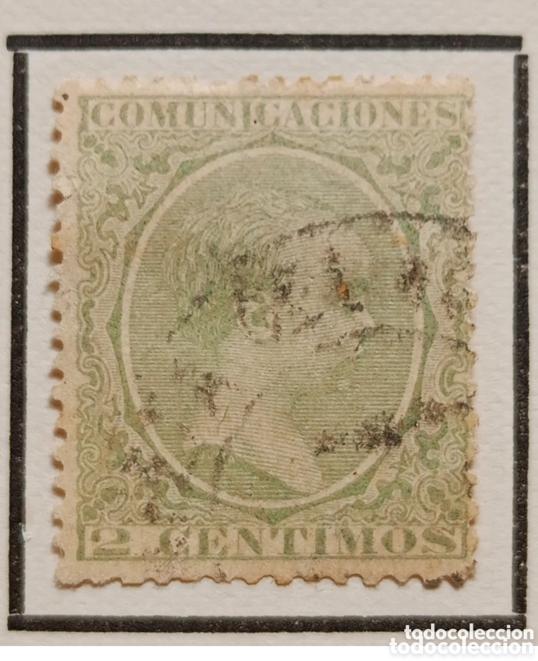 Francobolli: Sello comunicaciones 2 centimos 2 c verde Espa&ntilde;a EDIFIL 196 1889