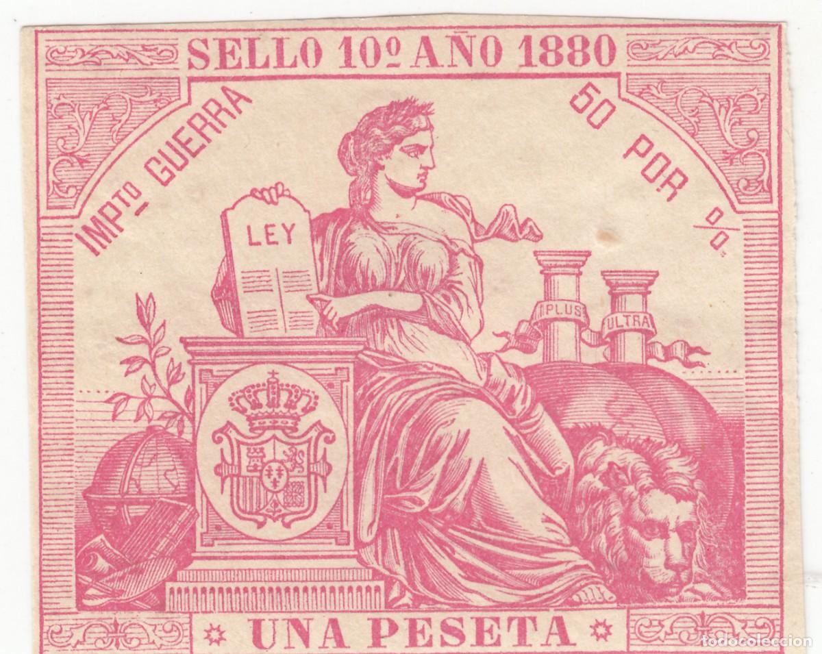 Stamps: 1880 SELLO POLIZA FISCAL 10&ordm; 1 PTS EQUIVALENTE AL PAPEL SELLADO ALEMANY N&ordm; 218. SIN CANCELAR