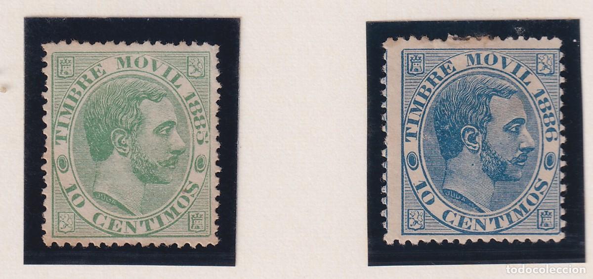Sellos: TIMBRE MOVIL ALFONSO XII - 1885 Y 1886 - 10 CENTIMOS - SIN MATASELLAR