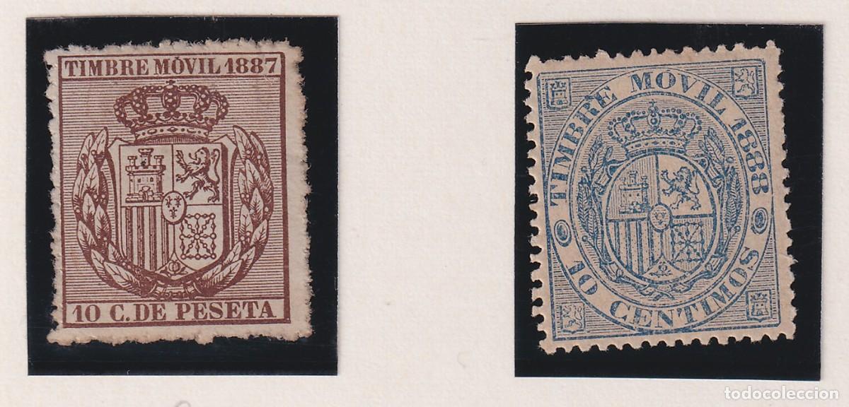 Sellos: TIMBRE MOVIL ALFONSO XIII - 1887 Y 1888 CON GOMA - 10 CENTIMOS - SIN MATASELLAR