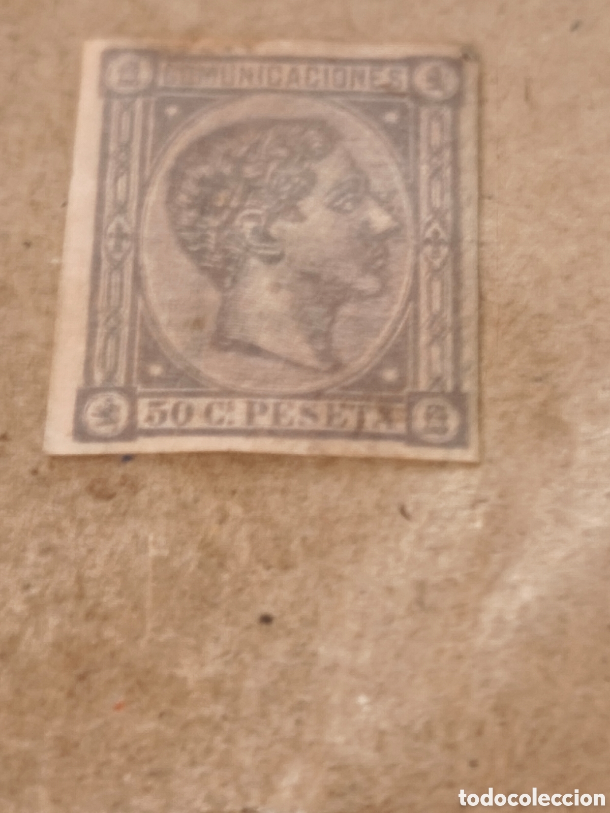 Selos: Sello cl&aacute;sico de Espa&ntilde;a n 168A,de Alfonso xlll variedad sin dentar ,50 cts gris ver