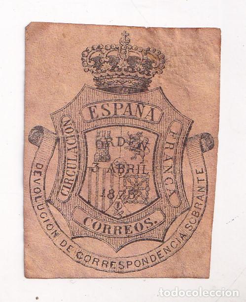Briefmarken: RARO SELLO DEVOLUCI&Oacute;N DE CORRESPONDENCIA SOBRANTE CORREOS 1875