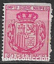 Briefmarken: FISCALES 1880 Impuesto sobre Naipes, ALEMANY n&ordm; 1 (*)
