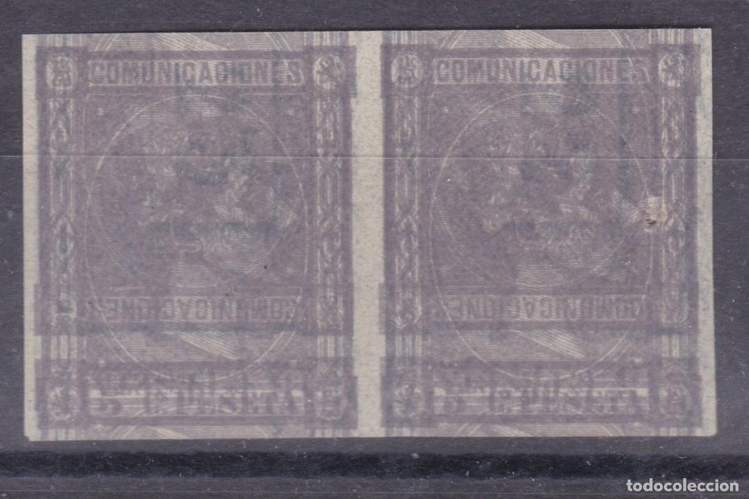 Sellos: SS2- Alfonso XII Edifil 163 Pareja .MACULATURA (*) Sin Goma