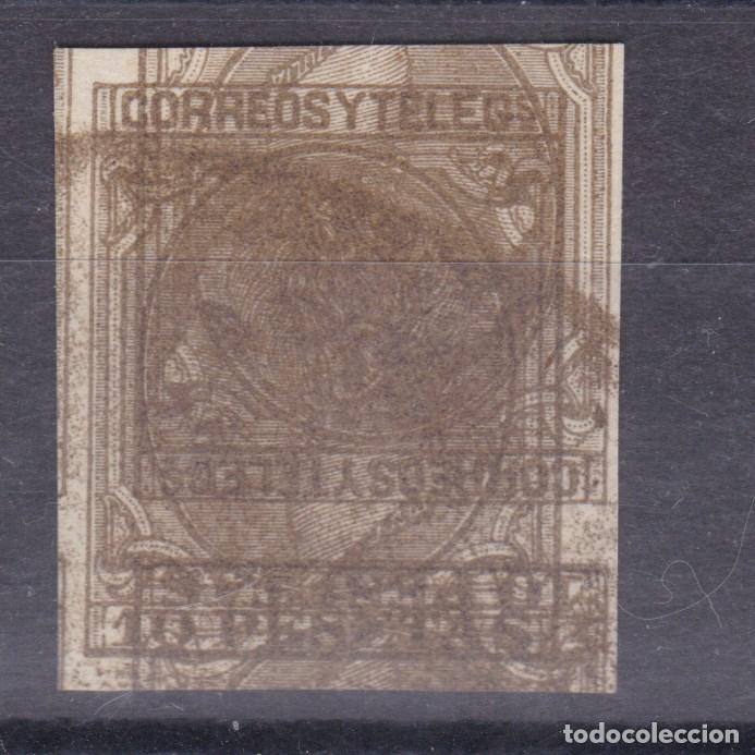 Sellos: SS2- Alfonso XII 10 Ptas Edifil 209 .MACULATURA .(*) Sin Goma