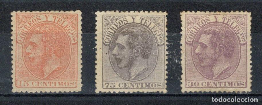 Sellos: PC694 Sellos Espa&ntilde;a A&ntilde;o 1882 Edifil 210/212* sellos originales en NUEVO bien centrado v.c. 886 &euro;