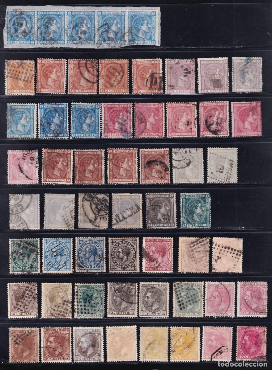 Sellos: ESPA&Ntilde;A, 1875-1879 Alfonso XII. / Distintos valores