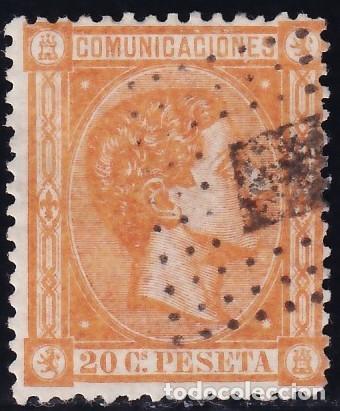 Sellos: ESPA&Ntilde;A, 1875 EDIFIL N&ordm; 165, 20 c. naranja
