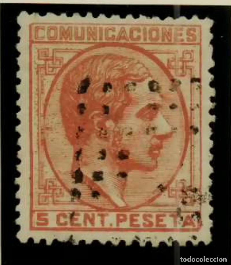 Sellos: FA3395 Emision 1-7-1878. 3 valores de 5 c. con diversas cancelaciones