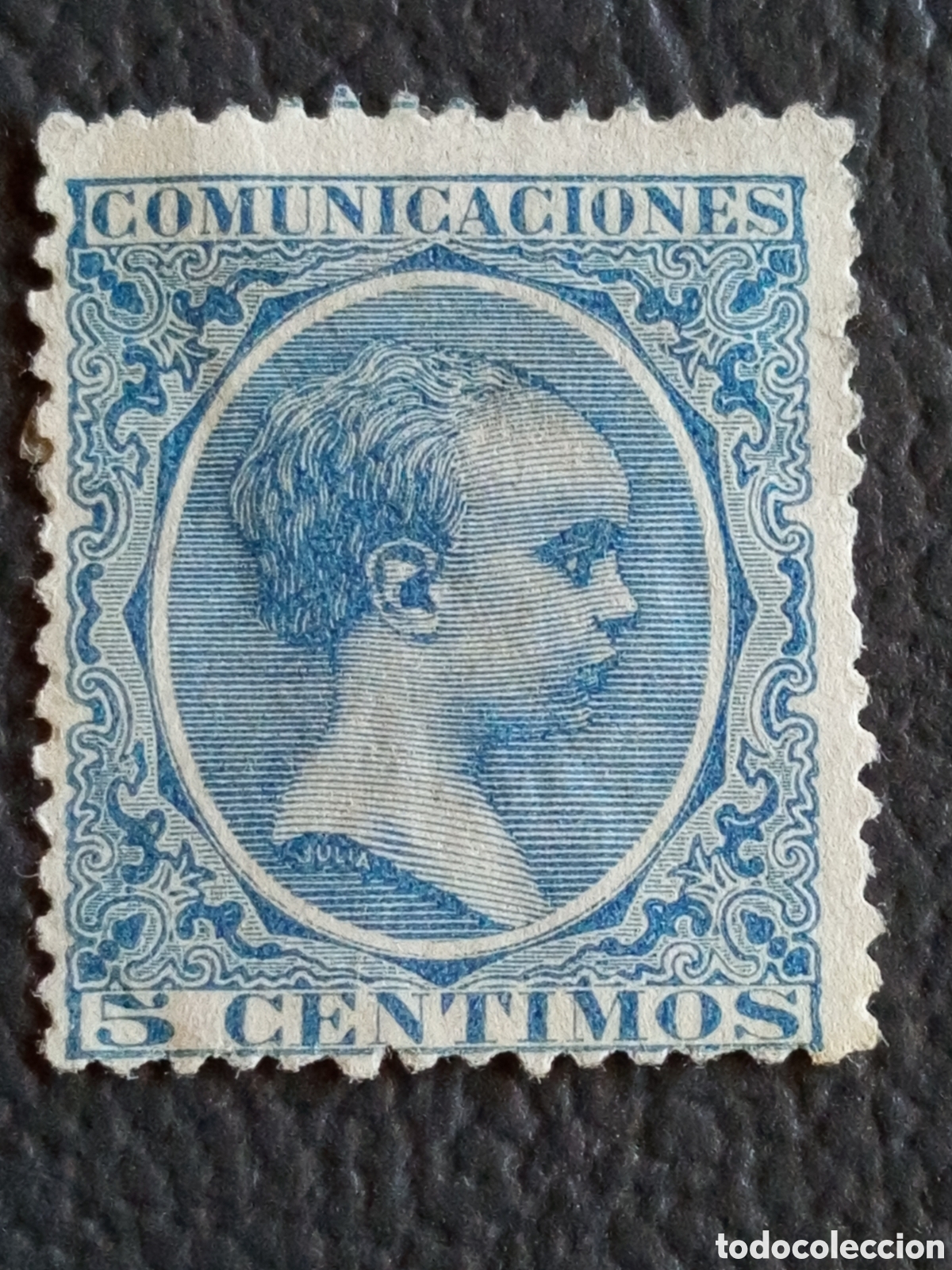 Stamps: Sello Espa&ntilde;a 1876 Alfonso XII Comunicaciones 5c Azul Edifil #175 MH