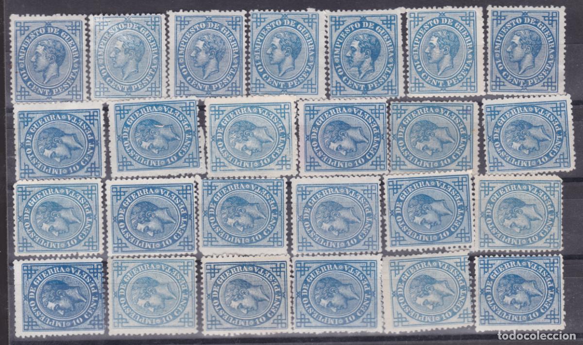 Briefmarken: FC4-31- Cl&aacute;sicos Impuesto Guerra Edifil 184 x 25 Sellos Nuevos (*) Colores