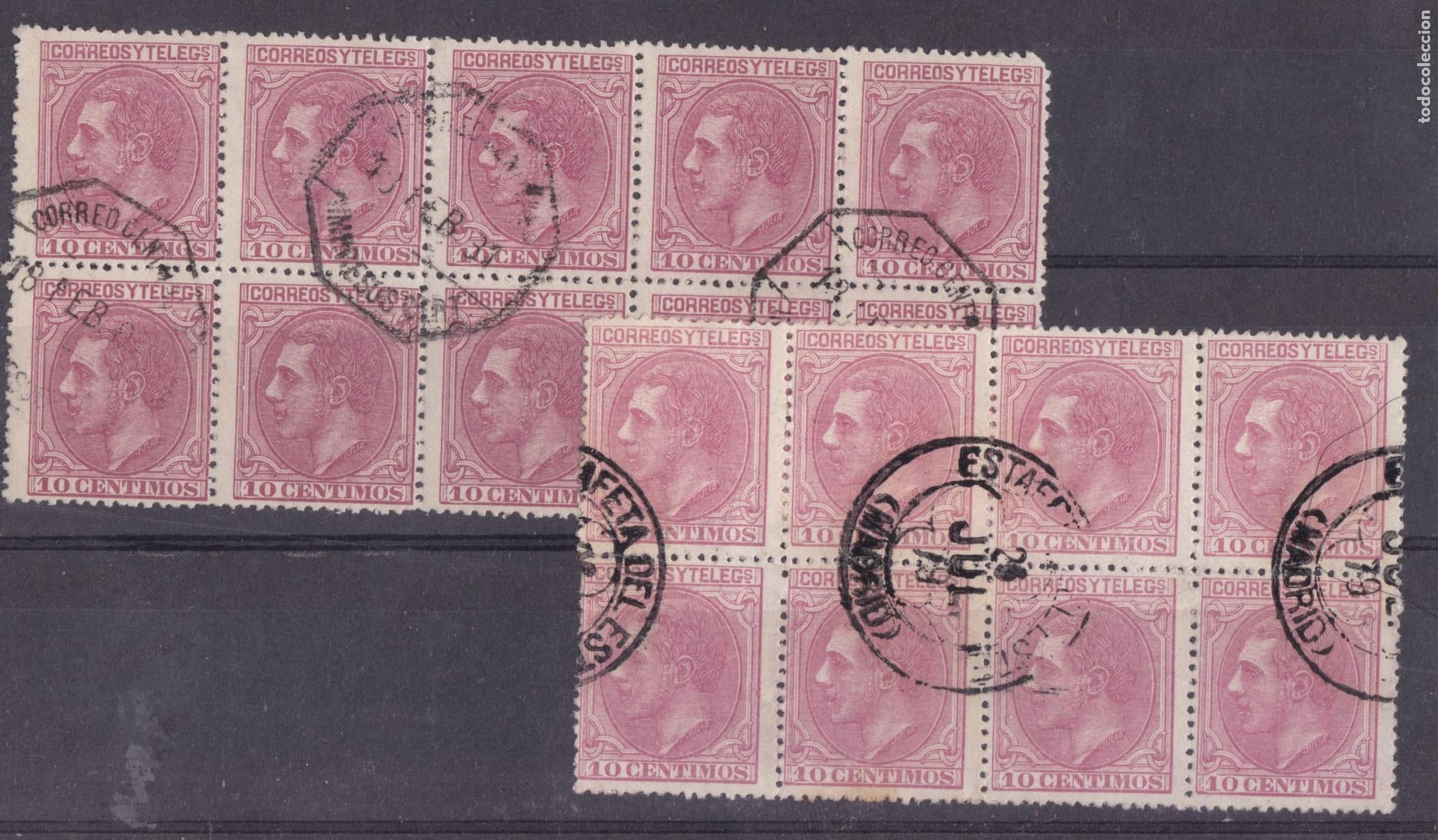 Sellos: FC4-168-Cl&aacute;sicos Edifil 202 Bloques 8 y 10 VARIEDAD COLOR