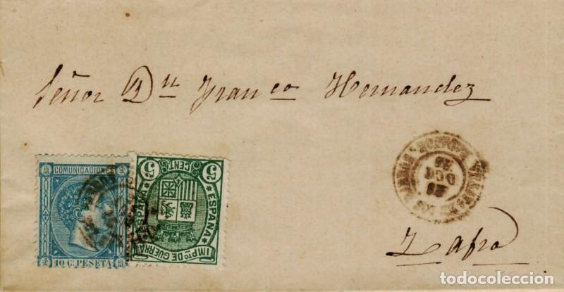 Stamps: FA0702-21. HISTORIA POSTAL. 1875, mes de octubre. Villafranca de los Barros a Zafra