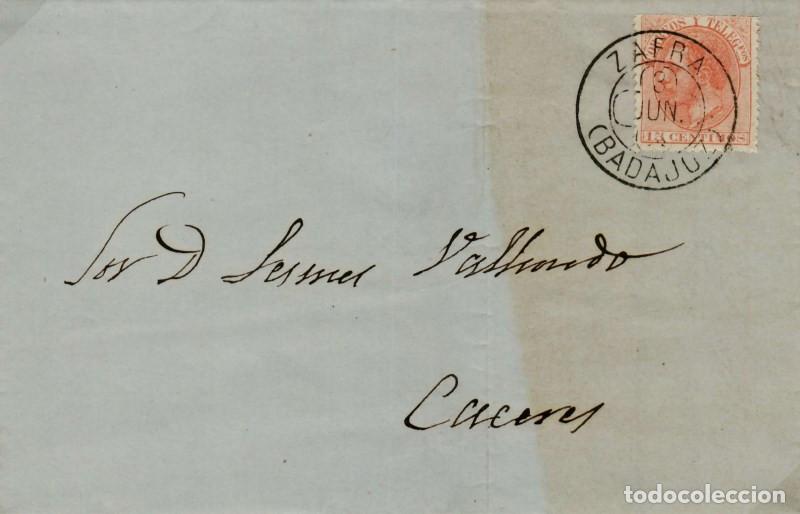 Sellos: FA0905E, FILATELIA. 1882, 3 de junio. Zafra a C&aacute;ceres
