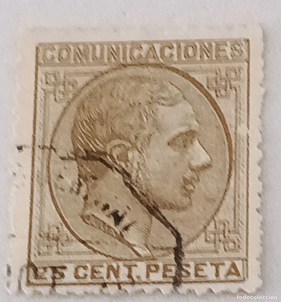 Sellos: Sello Espa&ntilde;a 1877, edifil 194, Alfonso XII.