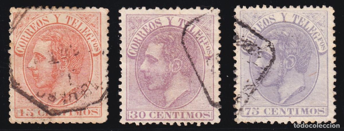 Sellos: ESPA&Ntilde;A ALFONSO XII - &ordm; 210/212 - A&Ntilde;O 1882