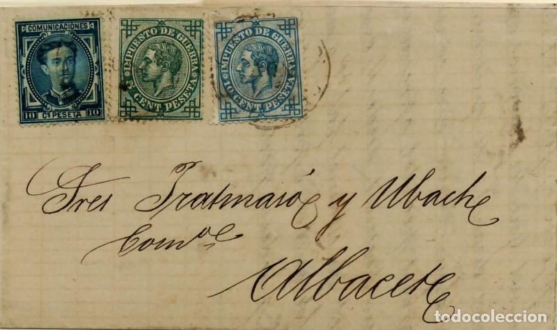 Sellos: FA3380 Emision 1-6-1876. Correspondencia dirigida a Albacete