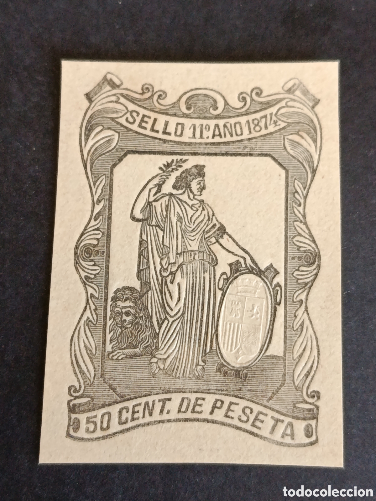 Sellos: TIMBRE FISCAL. PAPEL TIMBRADO. 50 C&Eacute;NTIMOS. 1874.