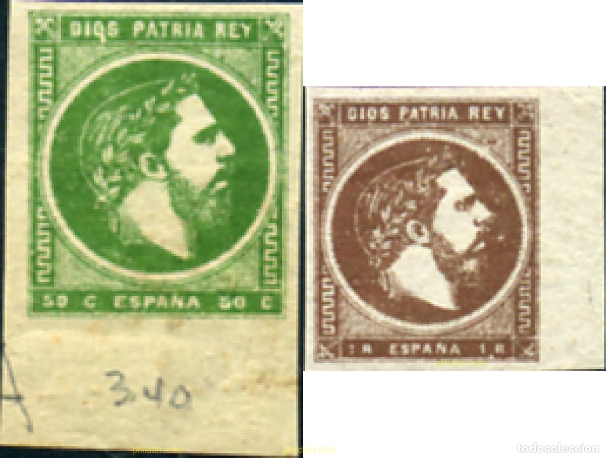 Sellos: 365776 HINGED ESPA&Ntilde;A 1875 CARLOS VII