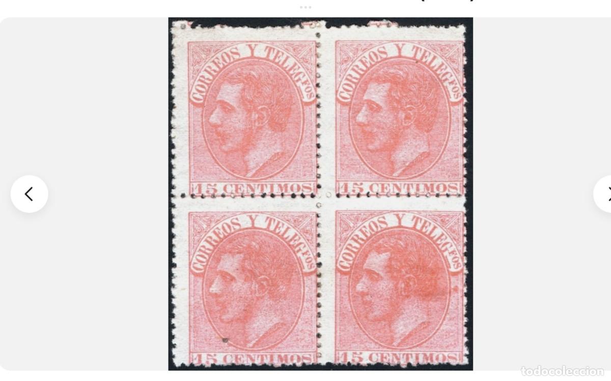 Sellos: ESPA&Ntilde;A 1882 - ALFONSO XII - EDIFIL 210 - BLOQUE DE 4 - MNH** - NUEVOS SIN FIJASELLOS