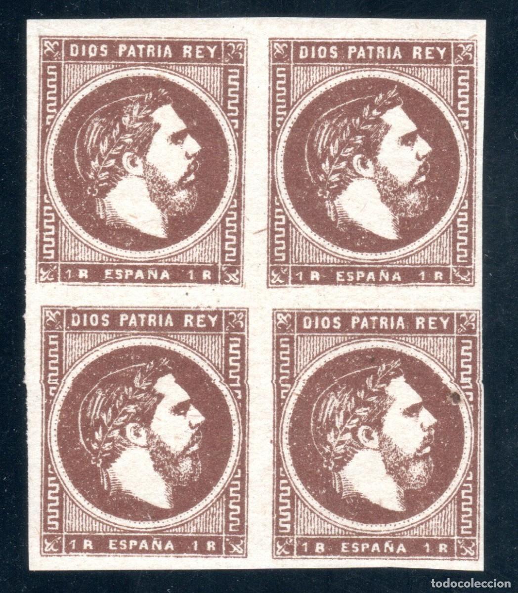 Francobolli: EDIFIL 161 CARLOS VII. A&Ntilde;O 1875. CORREO CARLISTA (BLOQUE DE 4). VALOR CAT&Aacute;LOGO: 60 &euro;. MH *