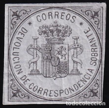 Selos: ESPA&Ntilde;A, 1875 EDIFIL N&ordm; 172 /*/, s/v negro s. azul, Escudo de Espa&ntilde;a.