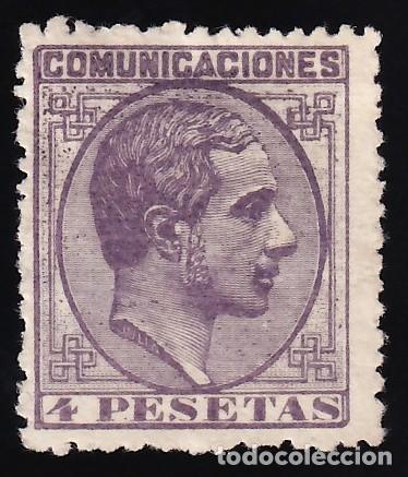 Selos: ESPA&Ntilde;A, 1878 EDIFIL N&ordm; 198 /*/, 4 pts. violeta