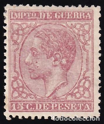 Selos: ESPA&Ntilde;A, 1877 EDIFIL N&ordm; 188 /*/, 15 c. carm&iacute;n,