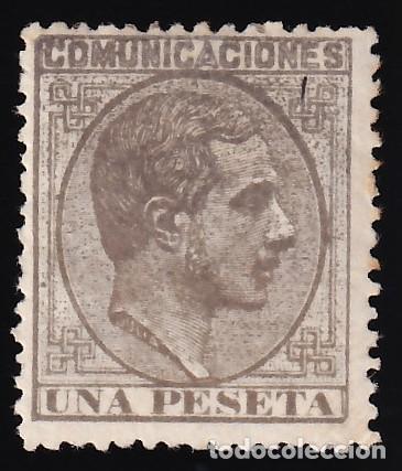 Selos: ESPA&Ntilde;A, 1878 EDIFIL N&ordm; 197 /*/, 1 pts gris