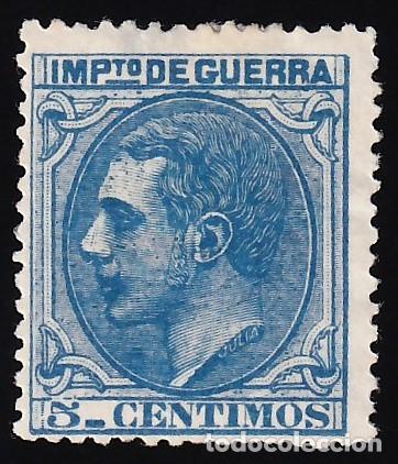 Selos: ESPA&Ntilde;A, 1879 EDIFIL N&ordm; NE 4 (*), 5 c. azul. [NO EXPENDIDO]